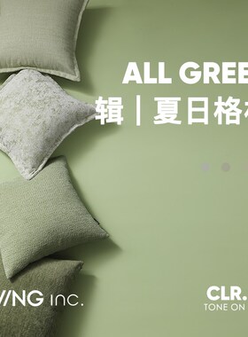LIVING inc.夏日格林 雪尼尔清新绿色抱枕花园客厅沙发腰靠垫枕套