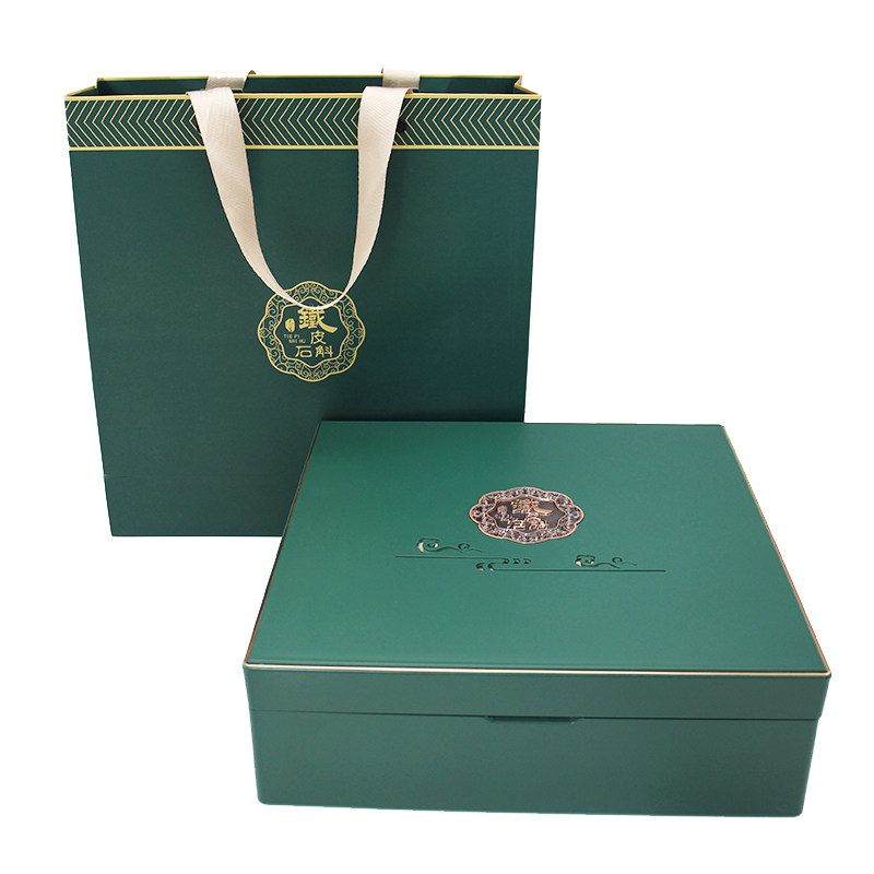 新款铁皮石斛包装盒高档绿色枫斗礼品盒500克250克石斛礼盒空盒