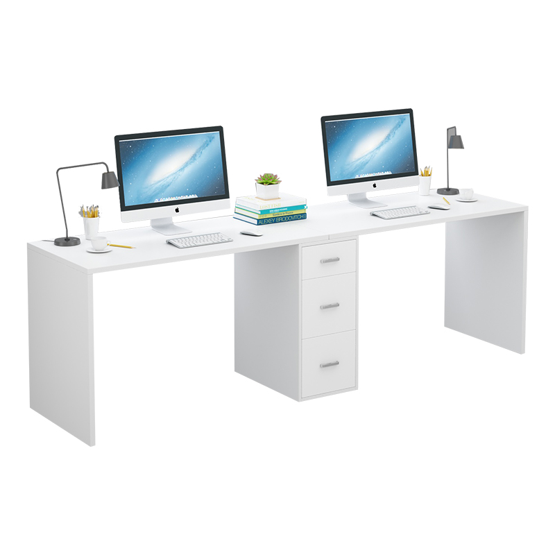 简易人书桌家用学生学习桌办公桌写字桌长工作台抽屉台式电脑桌