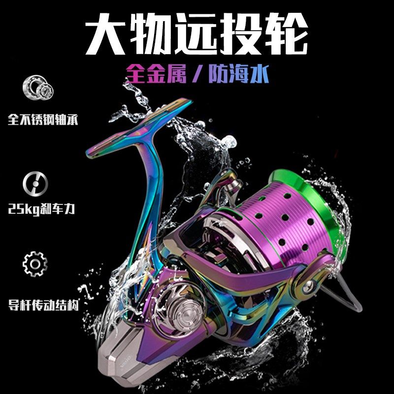 迪瓦猎鲨远投轮18+1轴渔线轮LS防海水全金属锚鱼海滩纺车鱼线轮