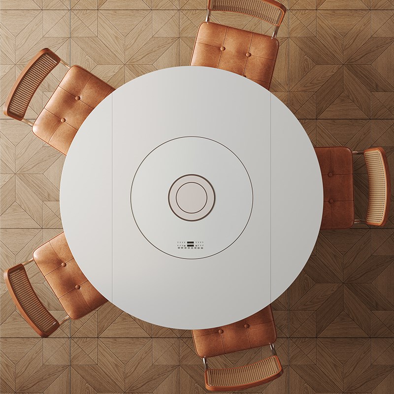 红晟中古风岩板餐桌椅202新款多功能客厅家用小户型可伸缩餐桌