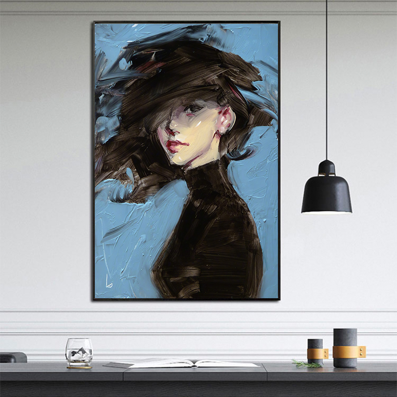 -89美女挂画抽象个性创意人物艺术装饰画卧室客厅玄关现代简约画