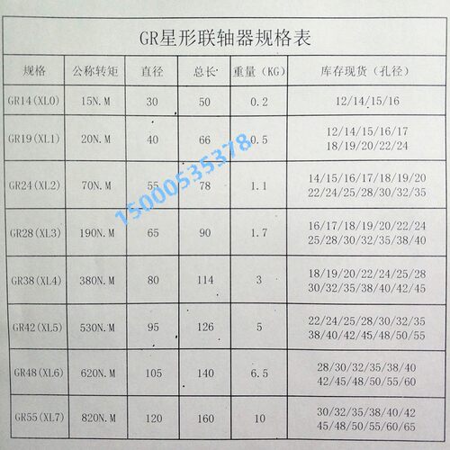 XL新款上海沃享星型梅花爪式弹性连45大扭矩联轴器带键槽GS请掌柜