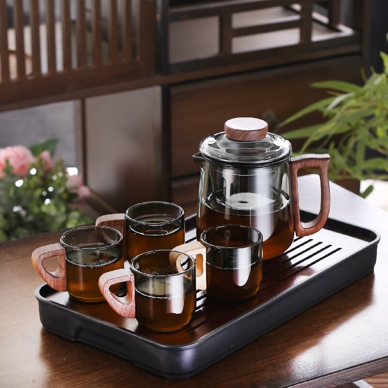 耐高温玻璃泡茶壶带过滤合欢壶花茶壶茶具套装煮茶壶单壶礼品套装
