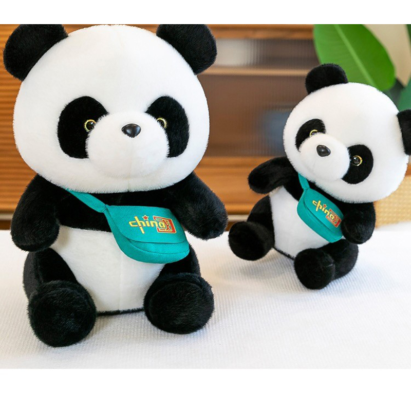 可录音熊猫玩偶公仔仿真毛绒挂件女生儿童睡觉抱枕布娃娃大小