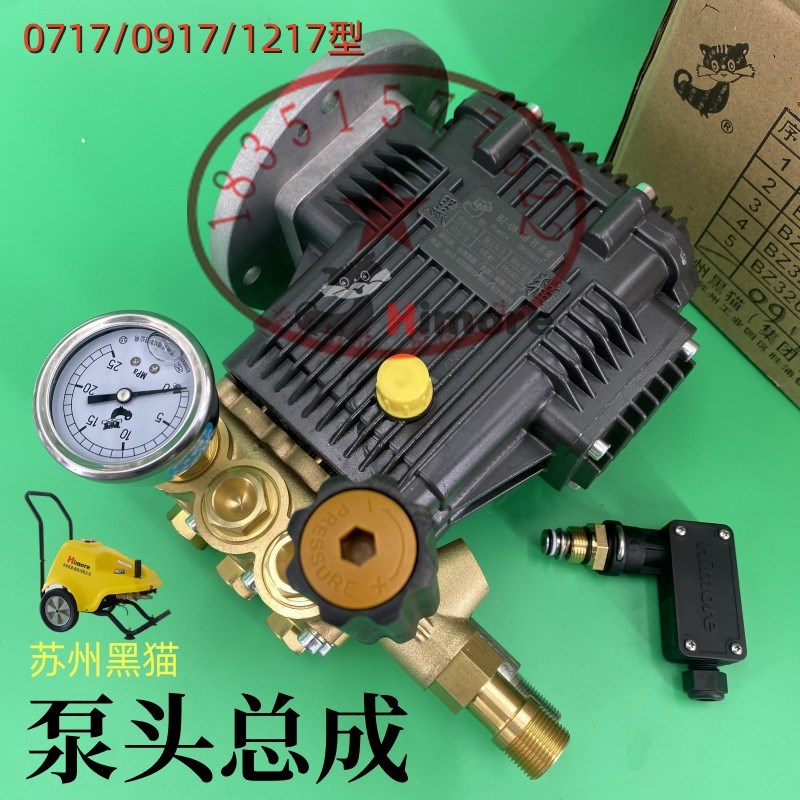 黑猫BCC0917高压清洗机泵头0717陶瓷柱塞箱体17水泵铜块3V