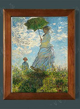 莫奈油画陶瓷画瓷板画瓷片画手绘风格画现代客厅装饰画墙画挂画
