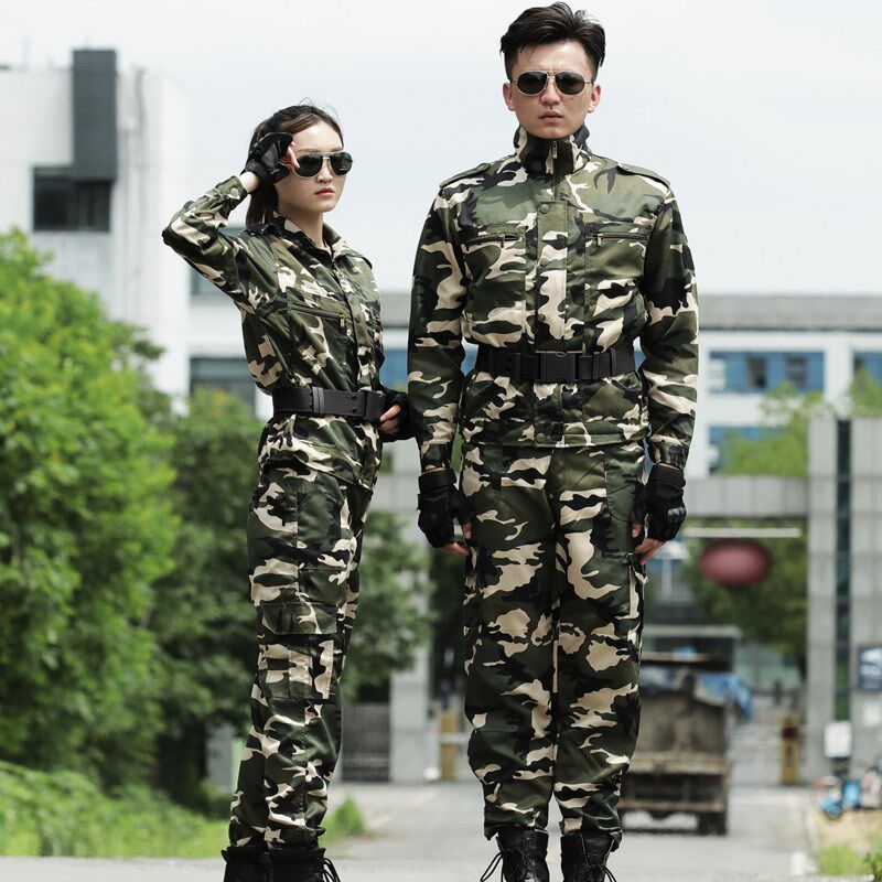 新式迷彩服套装男工装CS拓展训练活动表演军训服耐磨多口袋工作服
