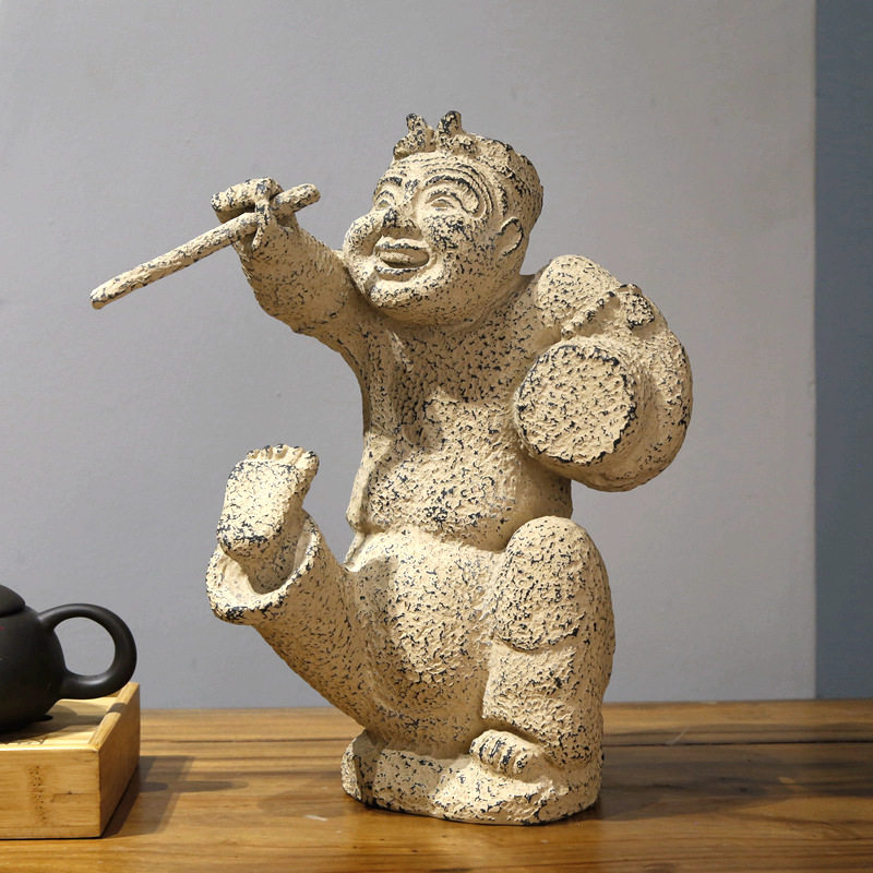 仿古董文物家居多宝阁装饰品工艺品书房文化博古架人物酒柜架摆件图片
