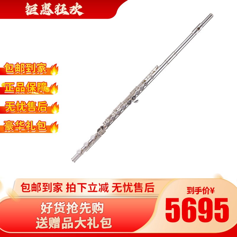 珍珠原装长笛带E键分割装置入门标准C调吹嘴片5RBE