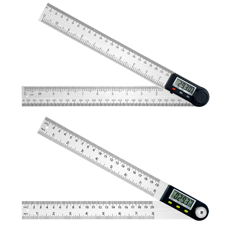 优质数显角度尺不锈钢电子量角器/木工角度尺200/300/0MM量角仪
