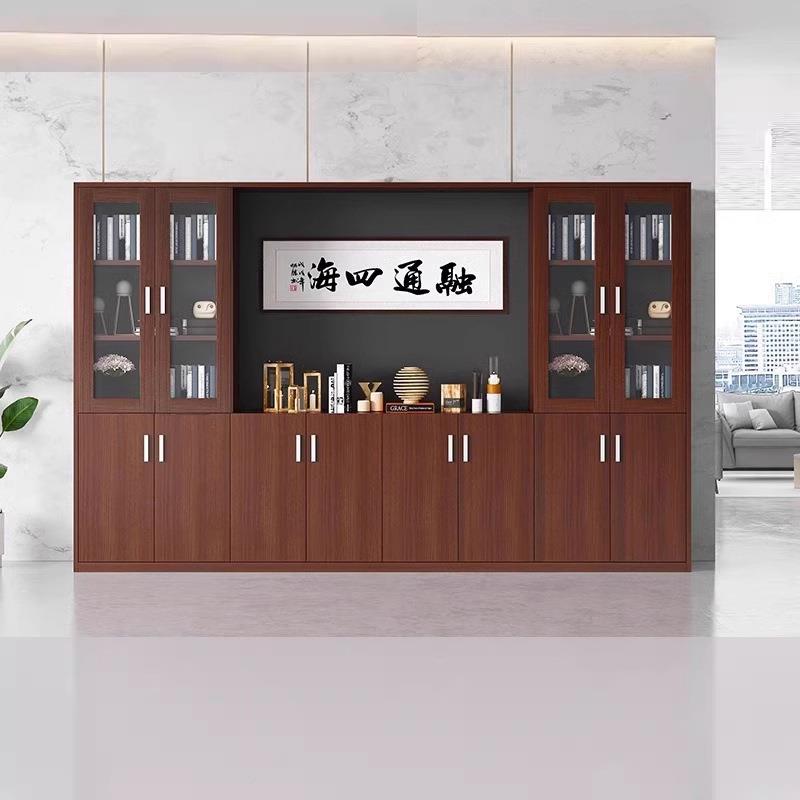 办公室文件柜木质资料柜简约现代老板室书柜收纳柜档案柜靠墙组合