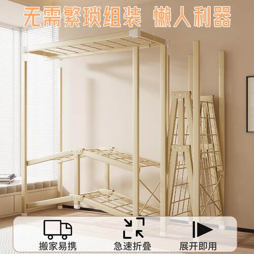 0J简易衣衣柜出租家房柜用卧室免安装布柜小户型宿YTBG舍单人床边