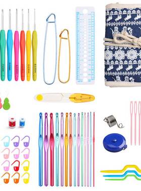 新TPR软柄钩针套装A款实心勾具针配件彩色CK075铝柄编品织工手工