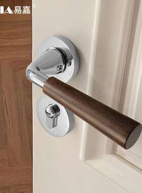 法式亮银色卫家用室内锁手通用把型卧室生间房门锁静72F032门音磁