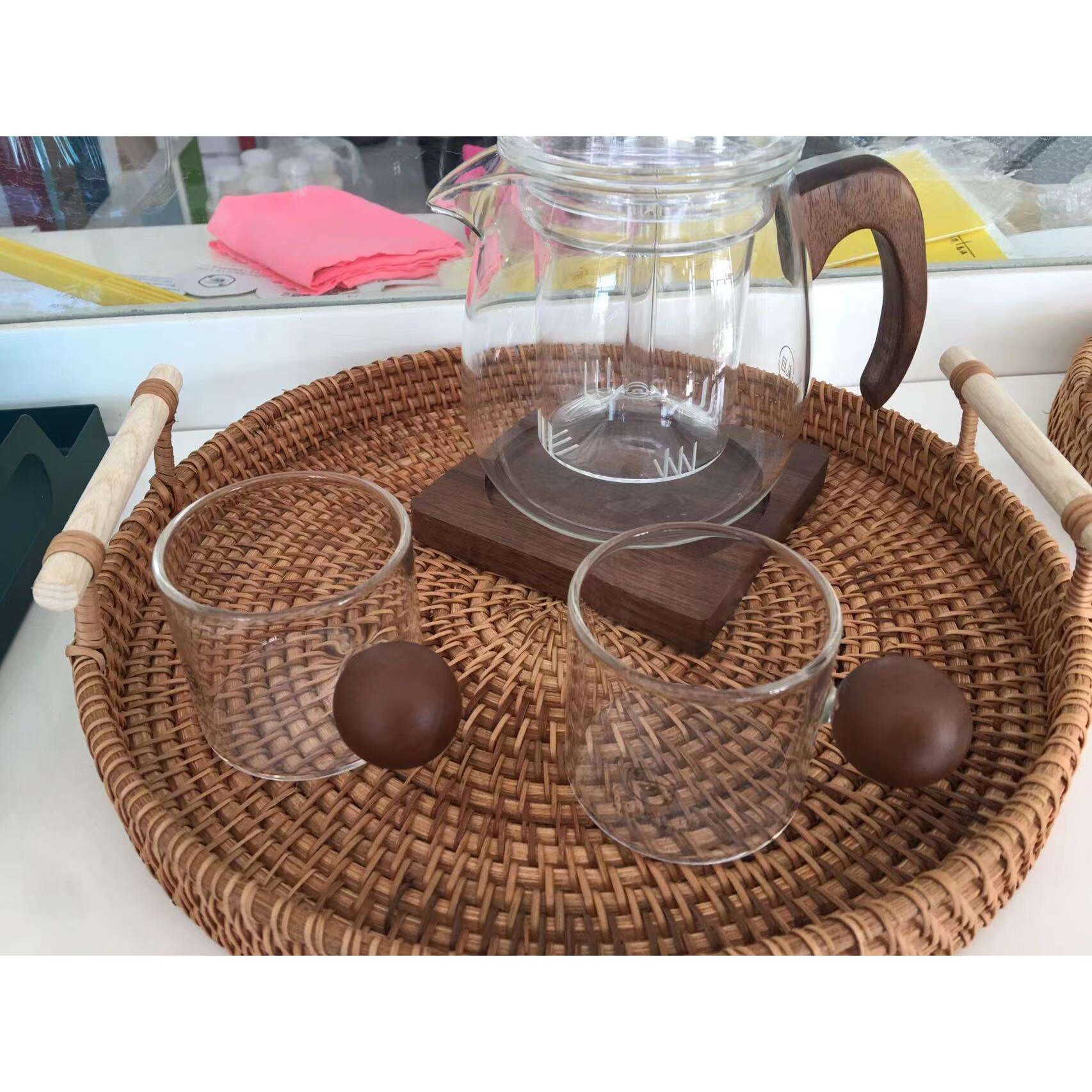 礼目高硼硅玻璃茶具套组耐热玻璃材质一壶四杯家用待客茶具套组