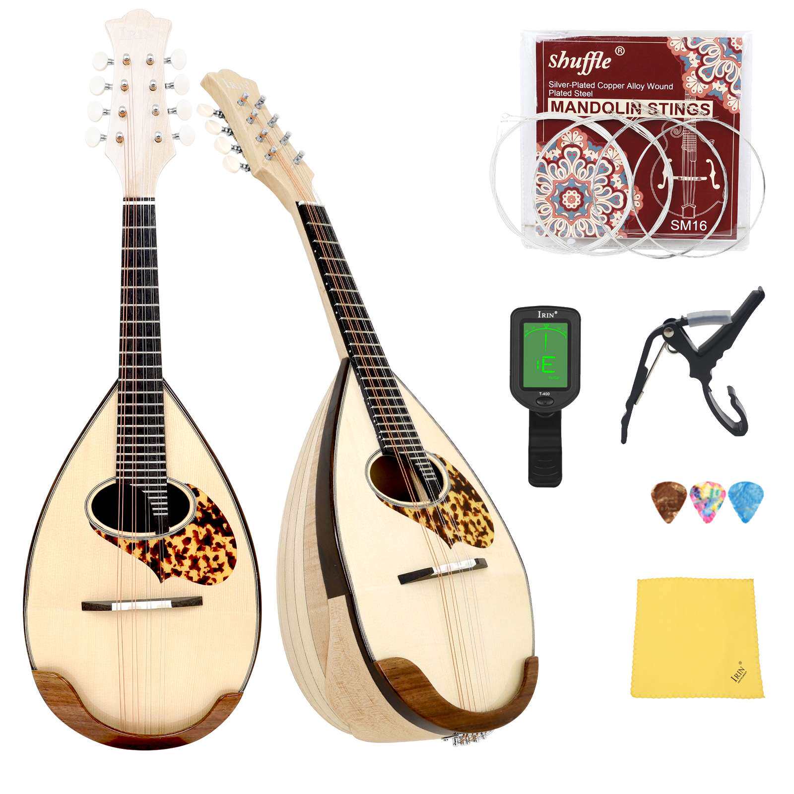 新款西洋乐器高音曼陀铃八弦曼德琳乐器瓢型枫木纯手工曼陀林吉他