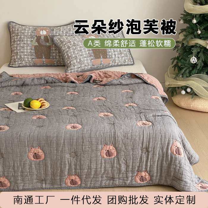 纯棉纱布被子全棉十层纱布儿童被子被芯加厚冬被春秋被