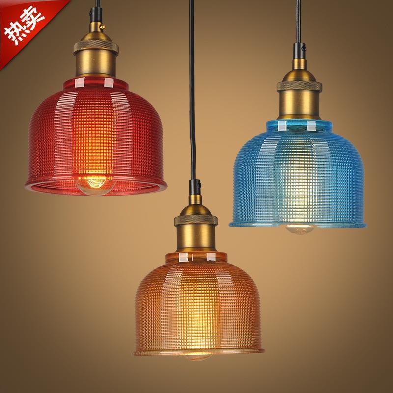 厂家吸顶吊灯创意三色彩色玻璃吊灯简约客厅吊灯