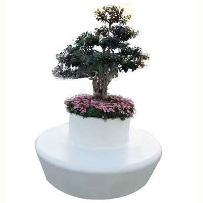 水磨石混凝土坐凳UHPC种植树池花坛户外景观透光清水泥休闲长座椅