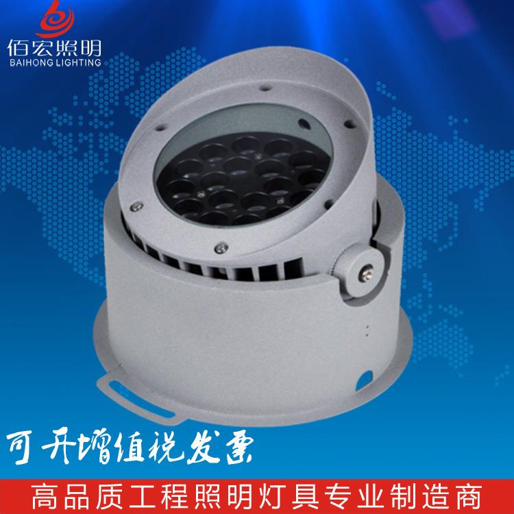 新款明装投光灯户外景观防水带遮光罩地埋灯七彩防眩抱树灯72W