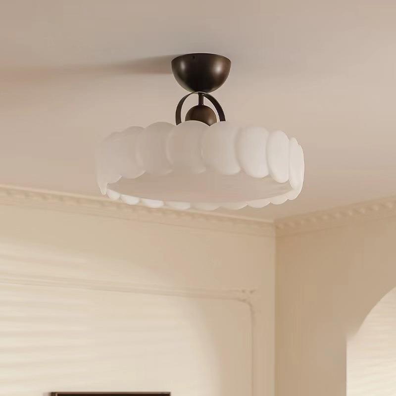 全光谱卧室吸顶灯奶油中古风现代简约房间书房灯具全光谱护眼灯饰