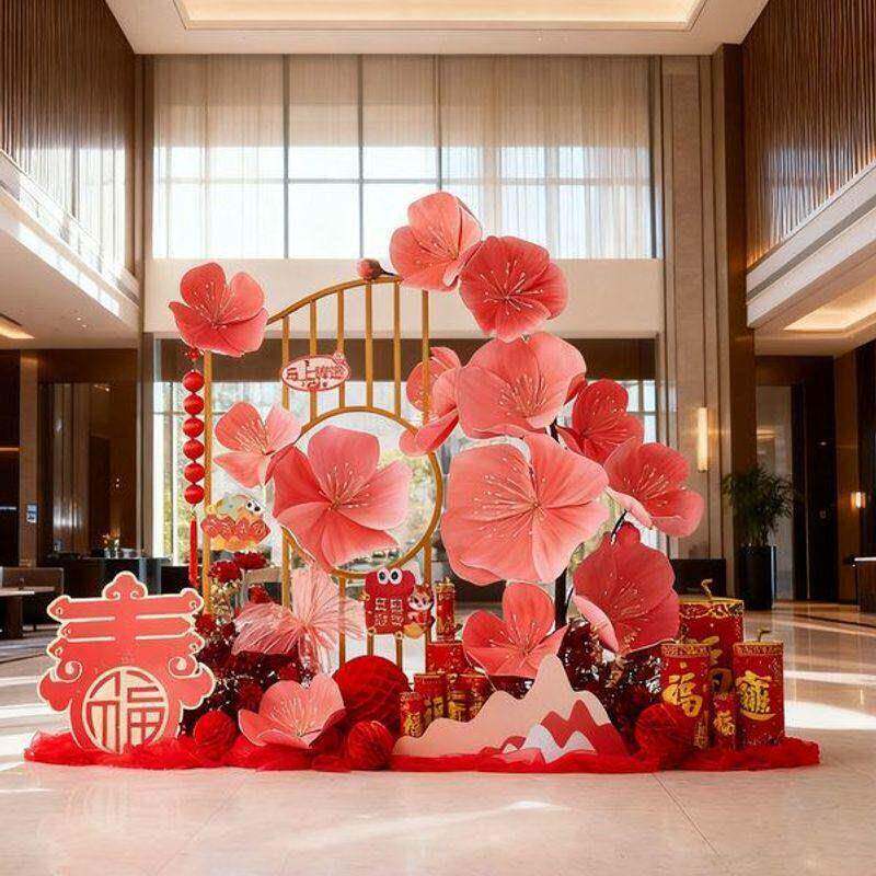 假仿真桃花花2026新款仿生巨型10087907花瓣具新年摆道件级落地花