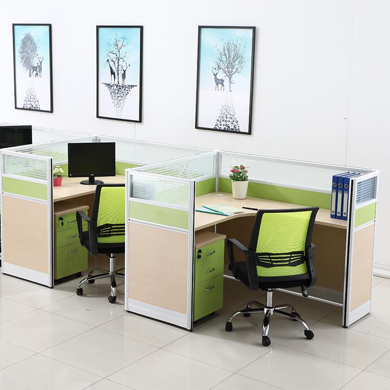 办公桌椅组合职员办公室家具6/4人位转角员工作隔断屏风简约卡座