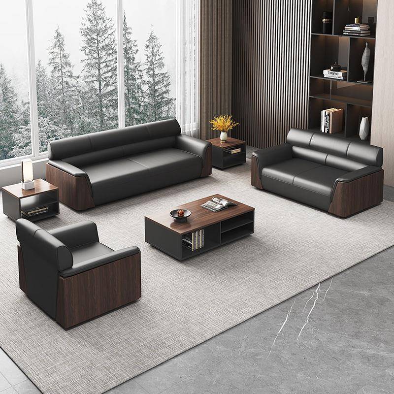 办公室沙发商务接待大厅会客区洽谈简约现代轻奢茶几组合套装