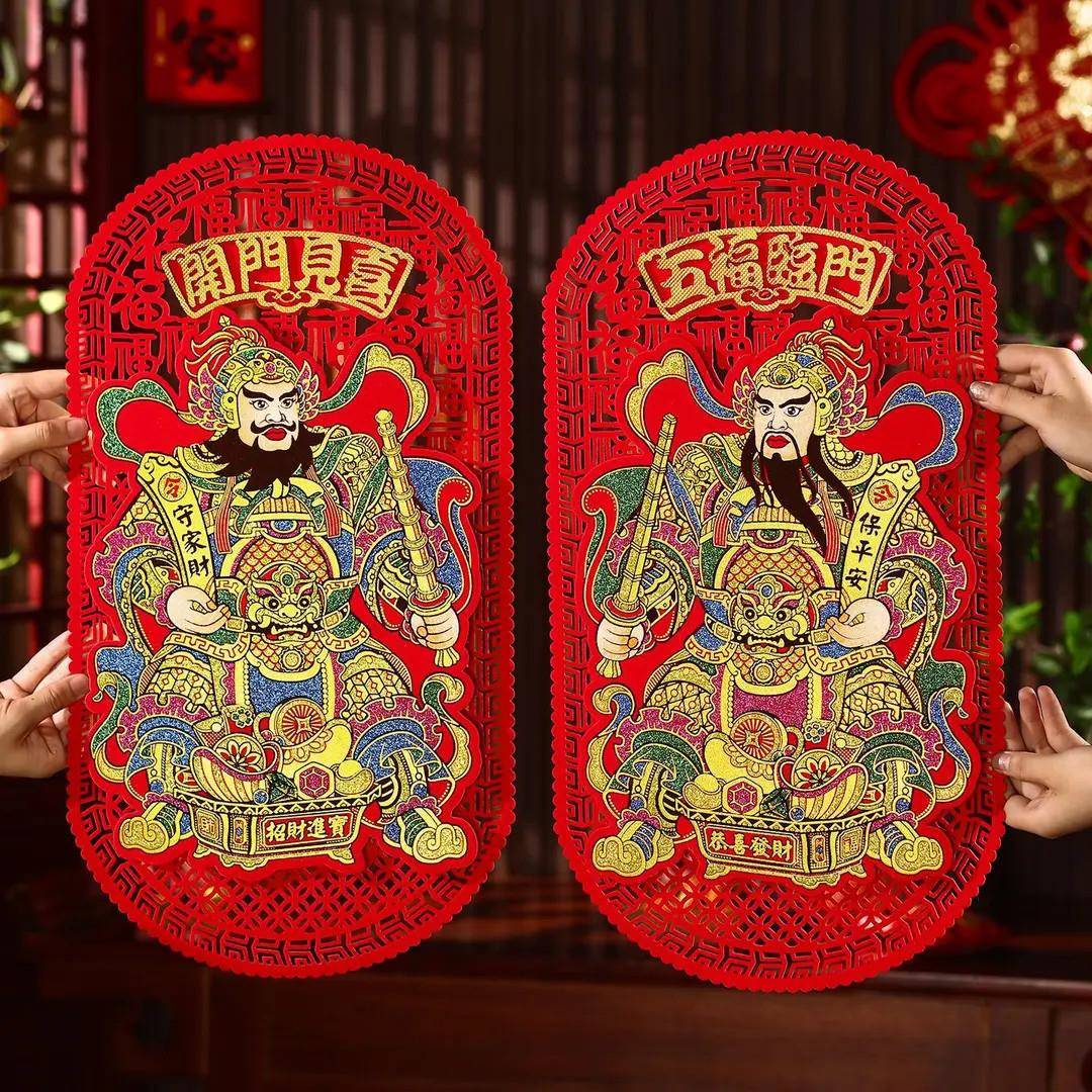 ?新年门神门贴2026年烫金画过年大Fh(x}x}x门贴年马品画装饰春节