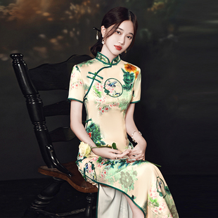 2023年轻款 时尚 新款 夏季 少女小清新优雅气质高端日常 改良旗袍长版