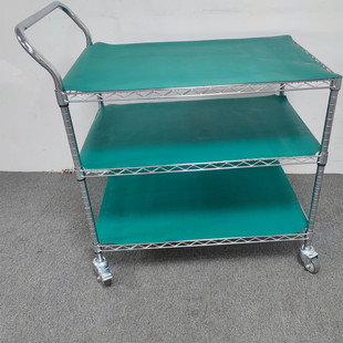 防静电物料周转货架车间移动分拣车线网带轮小推车多层镀铬周转车