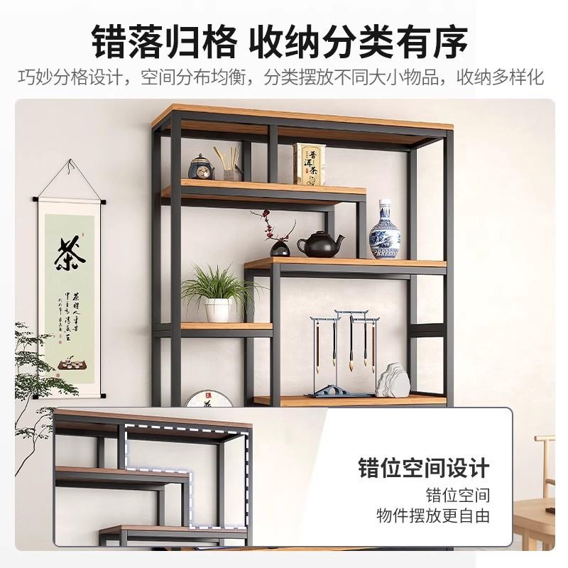 式G133C家用货架示柜屏风隔陈断新中博古架置物架落地镂空收展纳