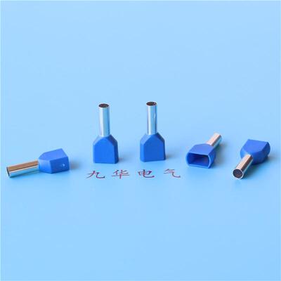 TE4009TE402管型冷压接线端子TE400双线铜线耳端TE40118针9管形预