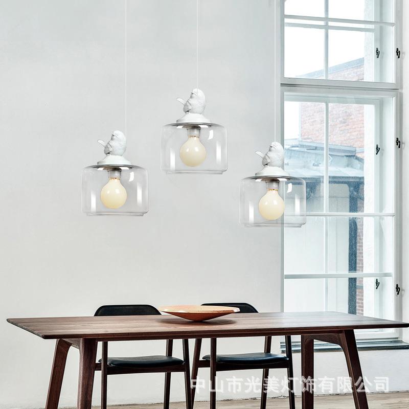 阳北欧创意灯具餐厅吧台儿房台吊过道童楼梯GM0D103设计师单头玻