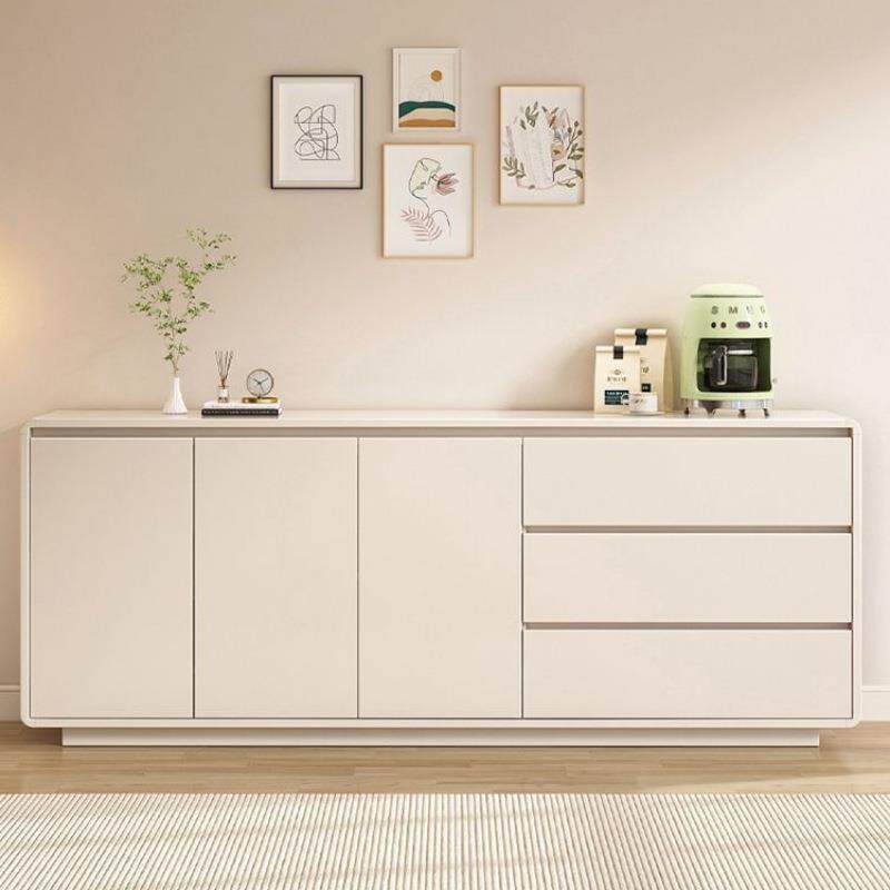 全边-实一木餐柜靠墙体代简约奶油风客厅圆弧收纳储物斗柜餐边现