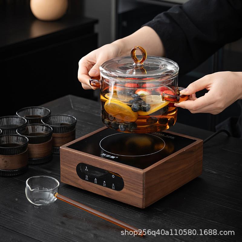 热红酒锅炉套装TXD煮红酒的锅围煮硼茶耐高温高硅玻明璃专用电陶