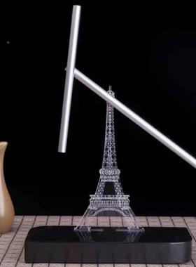 永动木底亚克摆件公室高桌面混沌摆现代客厅家居饰柜科办技感装档