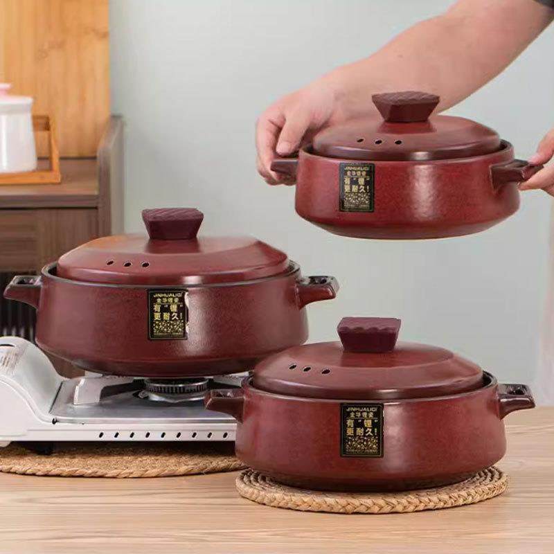 金华瓷砂锅线煲汤锅耐高温煲仔饭干烧不红裂米锅家用L87J9JH6色陶