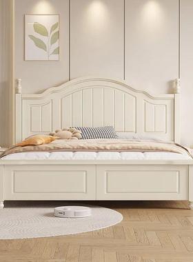 美式白色实木床人1.8xm2米现代简约1.5奶童油风1.2双米田园UPY儿