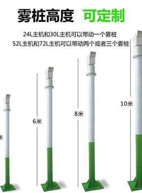 高压全自动雾高杆雾喷淋户外道路喷除尘降温3EFS6桩0度旋转桩淋系