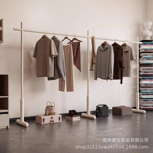 衣架落地衣高级感781卧室奶油风艺挂房架间角落床边简易客厅铁挂