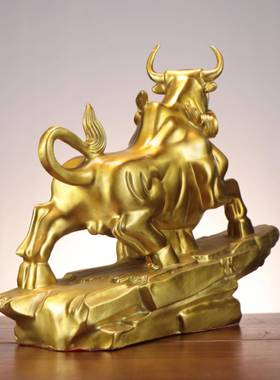 铜牛华尔摆街牛生肖牛IOF牛气冲天家居客办公室装滚饰厅件财源滚