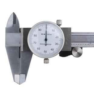 ETO英PO0OCQT15mm 6inch碳钢制带表尺游标卡尺带深卡度杆