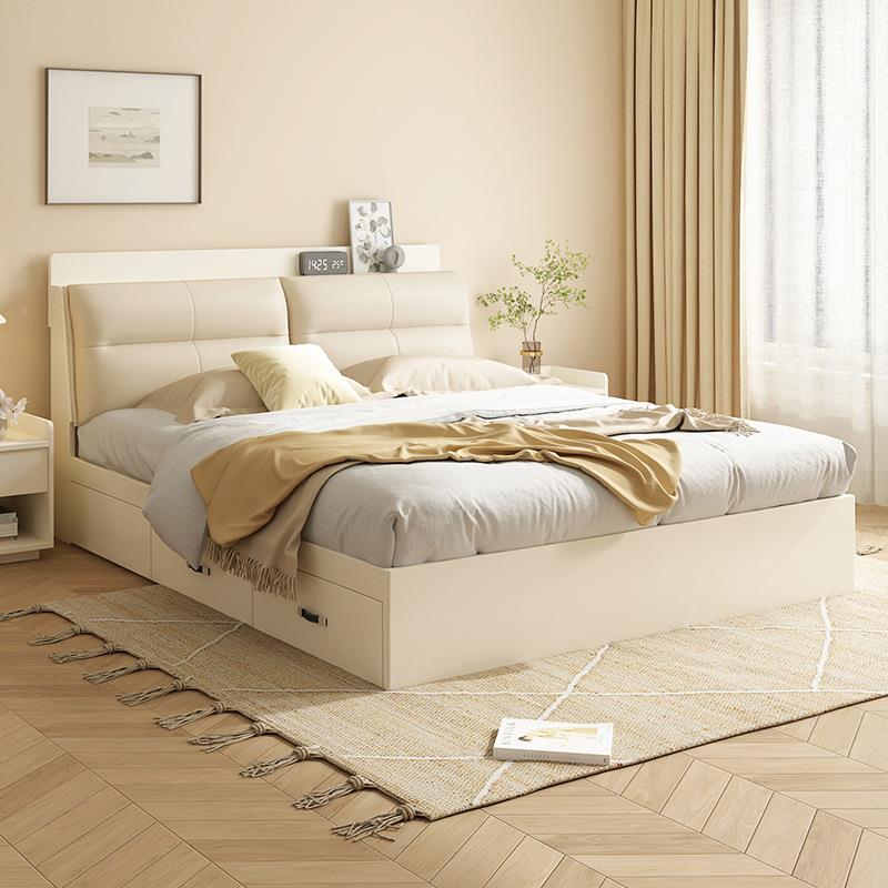 木M2C15B北床现月代简约软卧靠收纳欧床大小户型室气动储物床板式