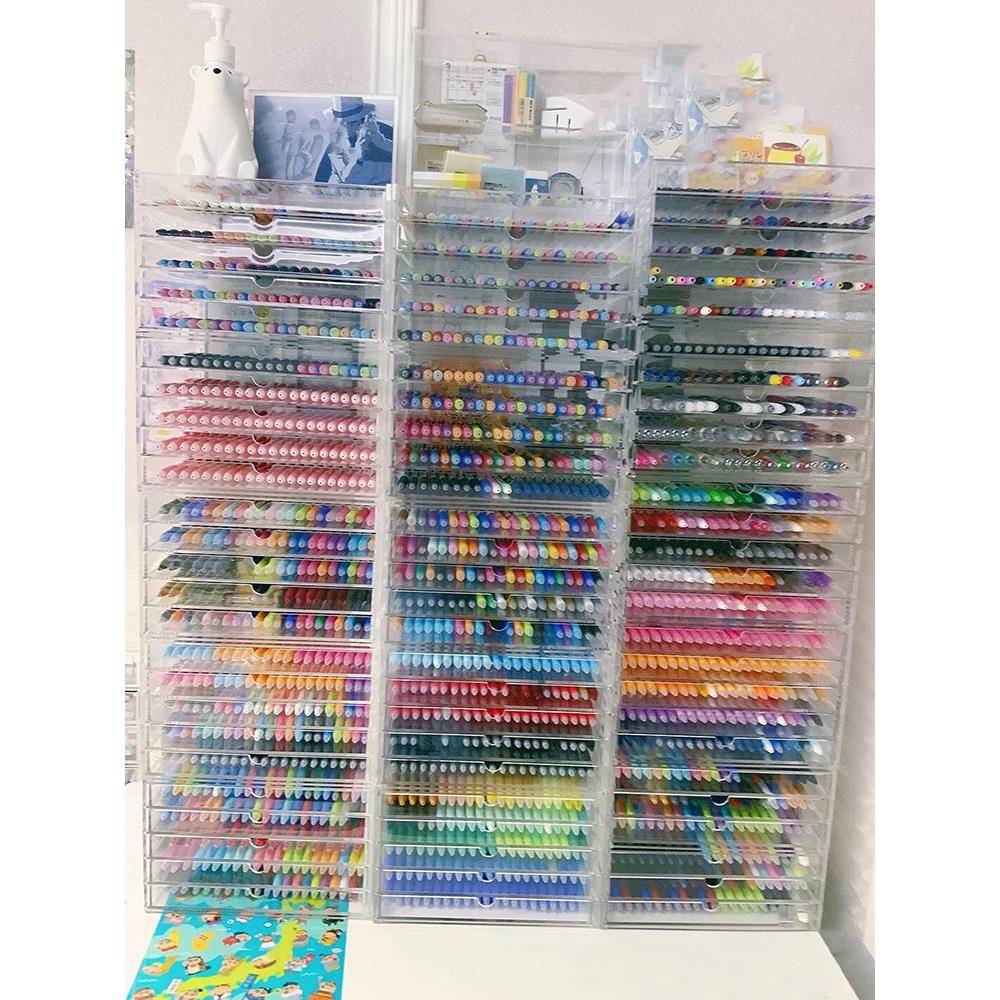 亚盒克收力笔筒学生无品牌/桌面文具纳透量明大容马克笔架创意彩