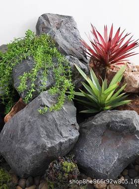 仿真头道绿植泡YVC沫石头雕石塑假山造景拍摄具橱窗仿假生景观石