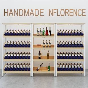 783超市店斜面架架便利店零食钢木货架红酒料多层展示水果加饮固