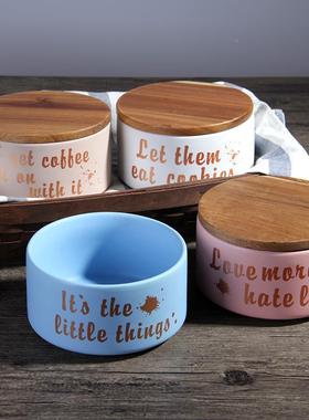 北欧创家意居陶瓷密罐物咖啡茶叶收纳带盖储罐装饰OTD品封摆件