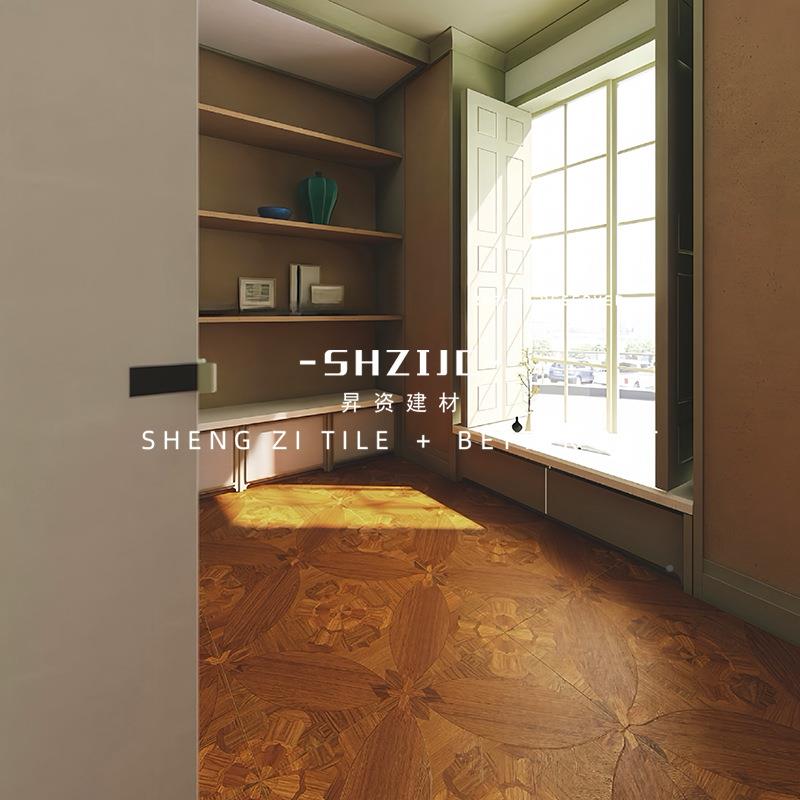 法式中古风817-SH宫廷风80酒0木砖客厅厅餐卧室瓷纹砖地砖民宿店